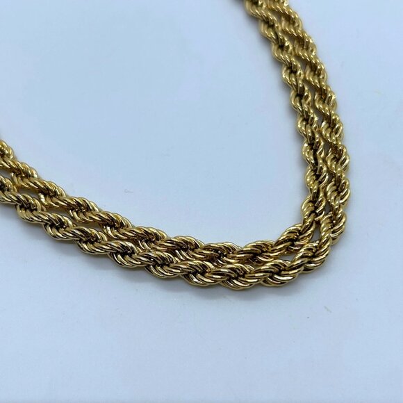 Vintage Monet 36" Rope Chain Necklace Gold-Tone Early Lobster Clasp Statement - Picture 7 of 16